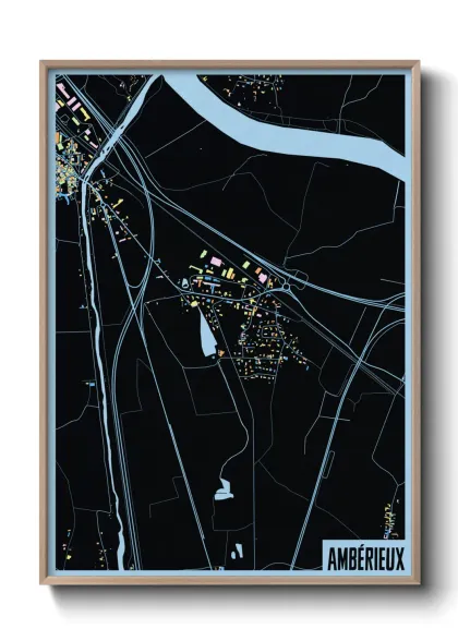 Une affiche de carte sur Ambérieux