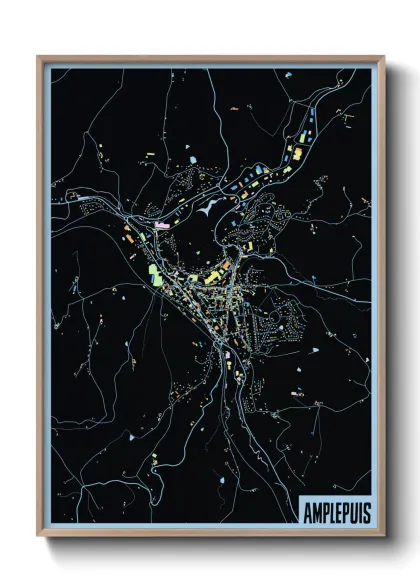 Une affiche de carte sur Amplepuis