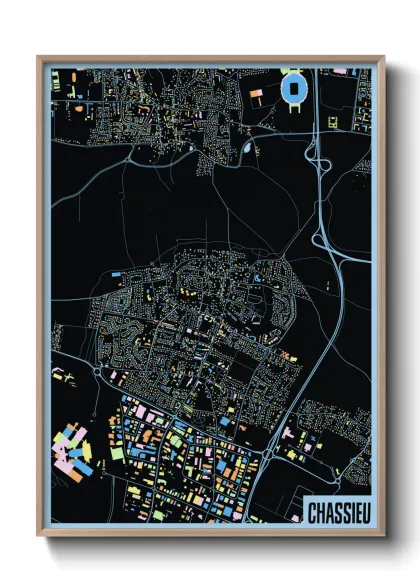 Une affiche de carte sur Chassieu