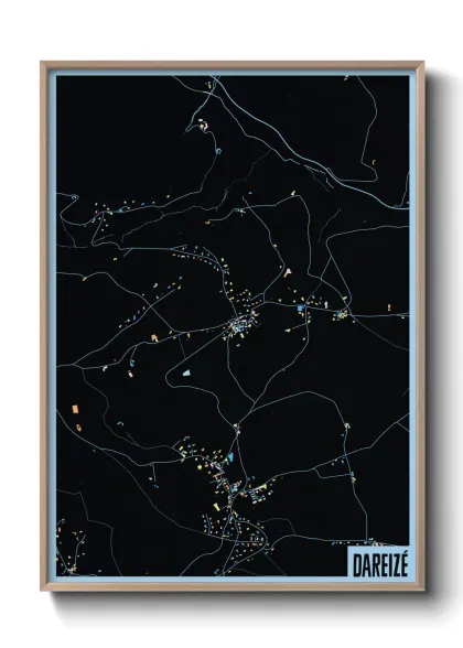 Une affiche de carte sur Dareizé