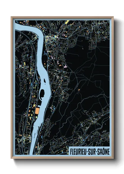 Une affiche de carte sur Fleurieu-sur-Saône