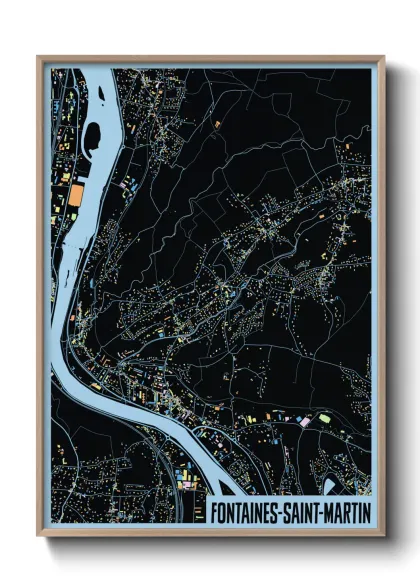 Une affiche de carte sur Fontaines-Saint-Martin