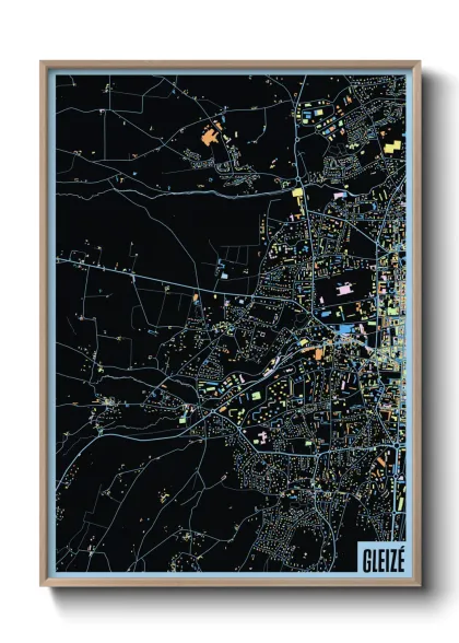 Une affiche de carte sur Gleizé