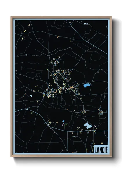 Une affiche de carte sur Lancié