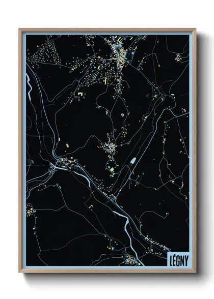 Une affiche de carte sur Légny