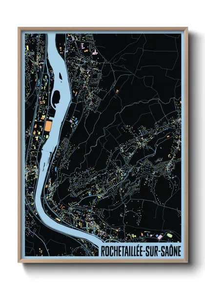 Une affiche de carte sur Rochetaillée-sur-Saône