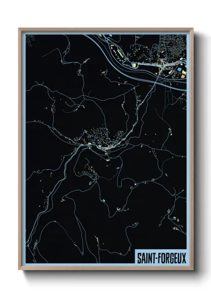 Une affiche de carte sur Saint-Forgeux