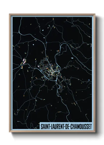 Une affiche de carte sur Saint-Laurent-de-Chamousset