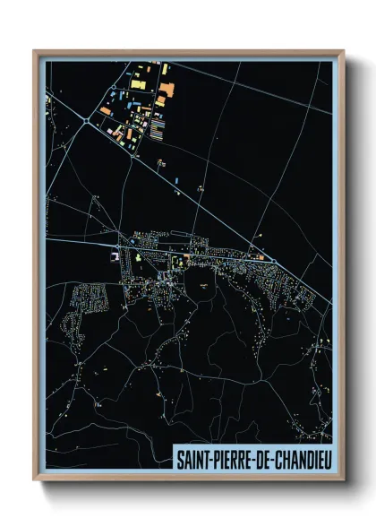 Une affiche de carte sur Saint-Pierre-de-Chandieu
