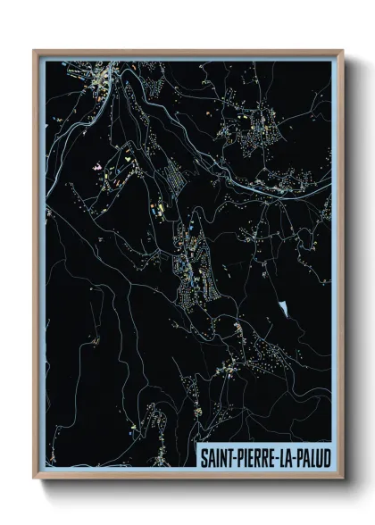 Une affiche de carte sur Saint-Pierre-la-Palud