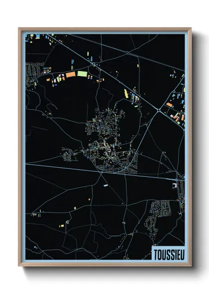 Une affiche de carte sur Toussieu