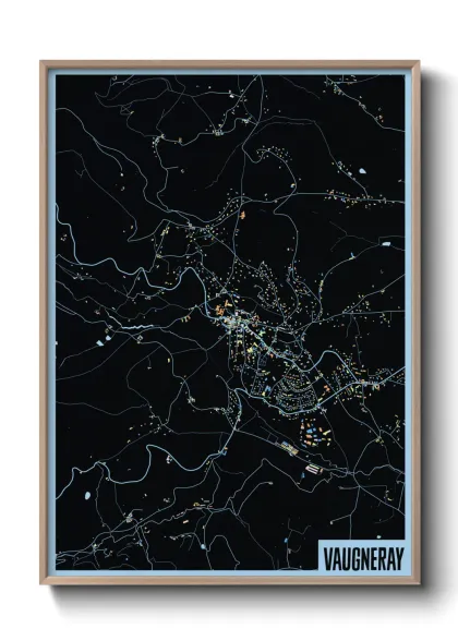 Une affiche de carte sur Vaugneray