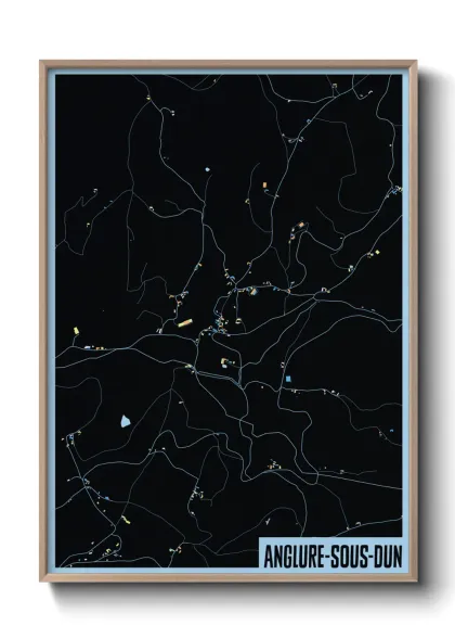 Une affiche de carte sur Anglure-sous-Dun