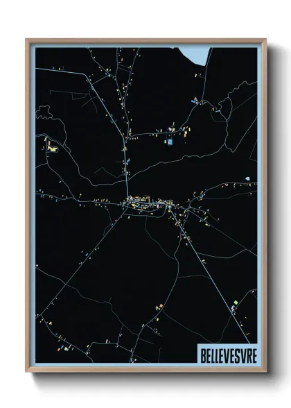 Une affiche de carte sur Bellevesvre