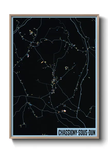 Une affiche de carte sur Chassigny-sous-Dun