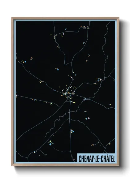 Une affiche de carte sur Chenay-le-Châtel