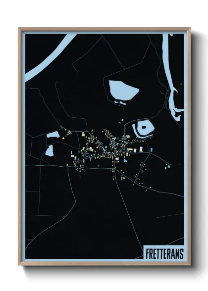 Une affiche de carte sur Fretterans