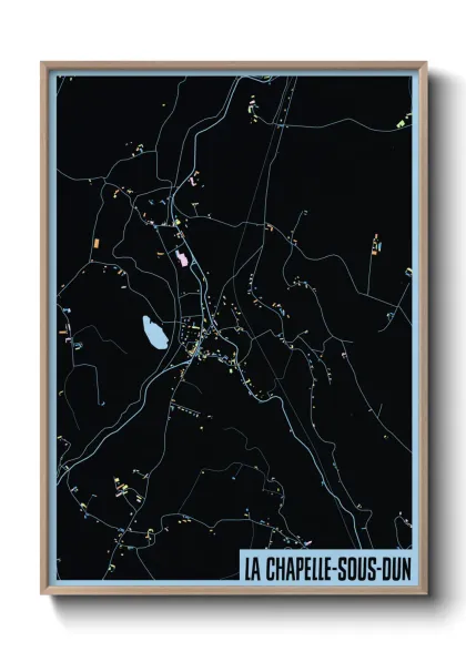 Une affiche de carte sur La Chapelle-sous-Dun