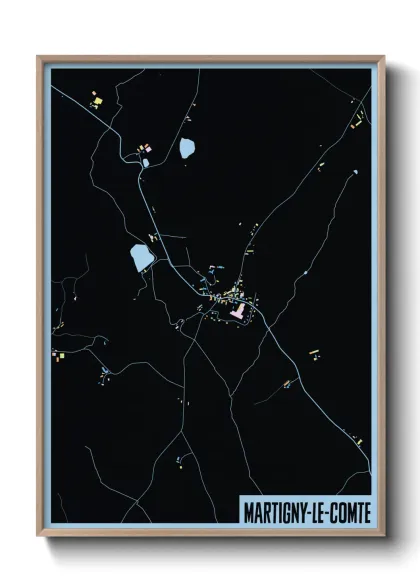 Une affiche de carte sur Martigny-le-Comte