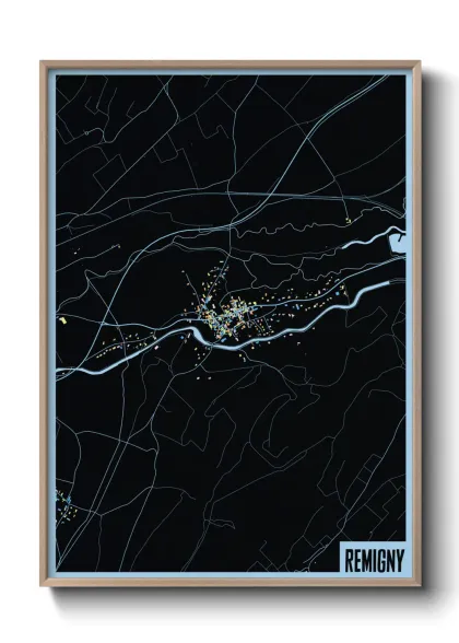 Une affiche de carte sur Remigny