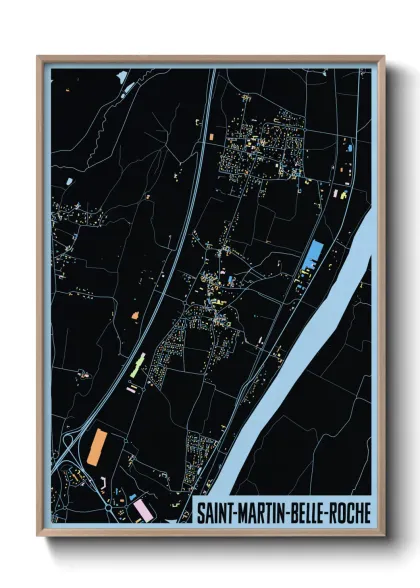 Une affiche de carte sur Saint-Martin-Belle-Roche