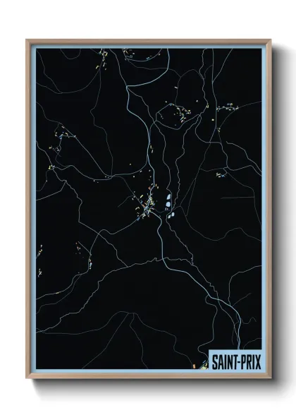 Une affiche de carte sur Saint-Prix