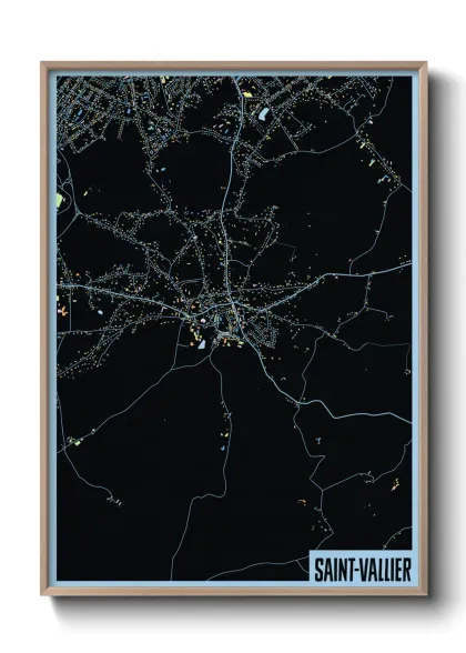 Une affiche de carte sur Saint-Vallier