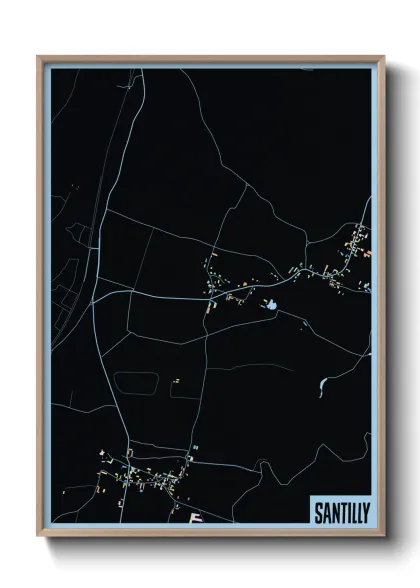 Une affiche de carte sur Santilly