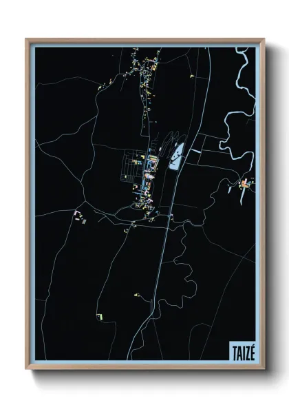 Une affiche de carte sur Taizé