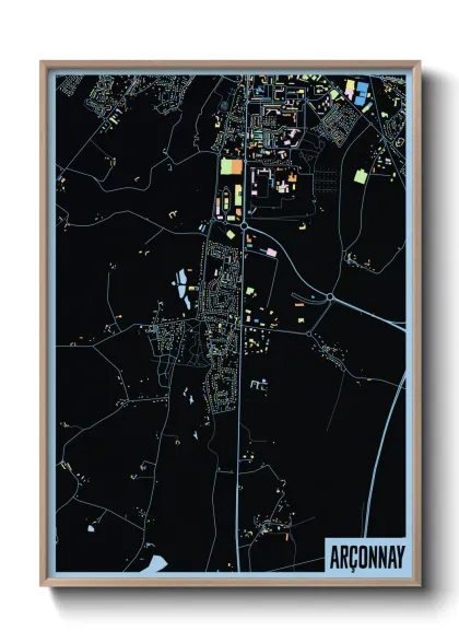 Une affiche de carte sur Arçonnay