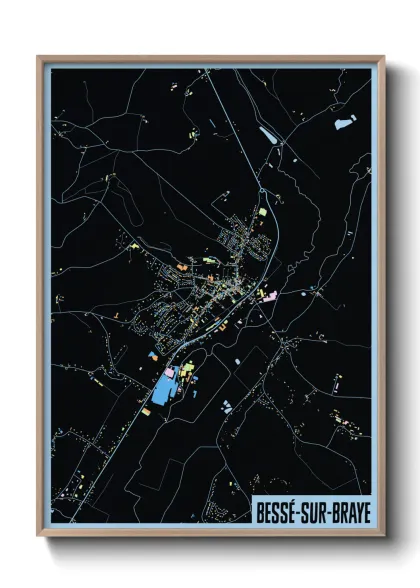 Une affiche de carte sur Bessé-sur-Braye