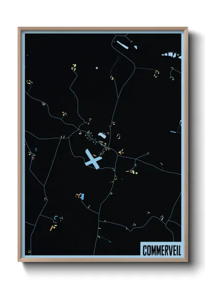 Une affiche de carte sur Commerveil