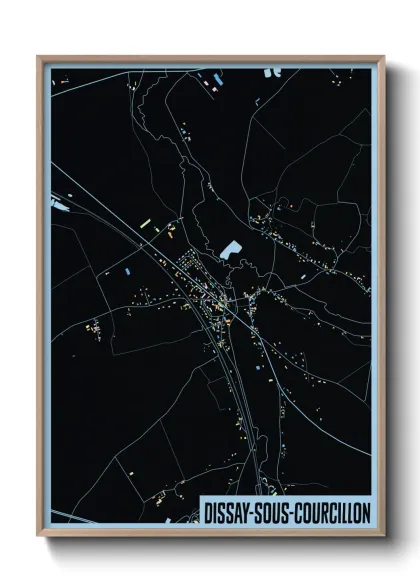 Une affiche de carte sur Dissay-sous-Courcillon