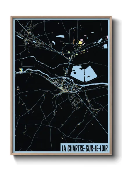 Une affiche de carte sur La Chartre-sur-le-Loir