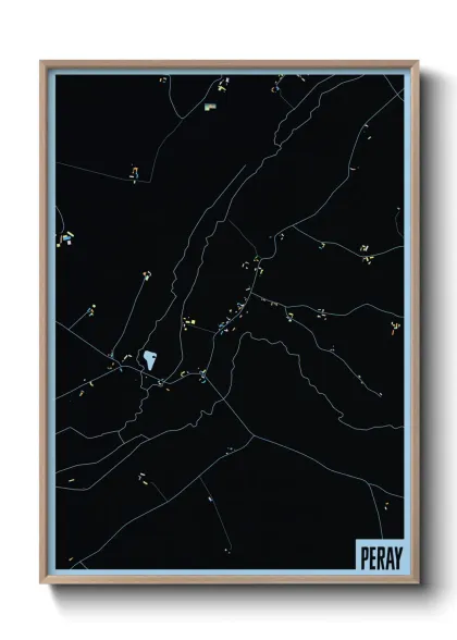 Une affiche de carte sur Peray