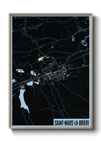 Une affiche de carte sur Saint-Mars-la-Brière
