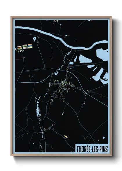 Une affiche de carte sur Thorée-les-Pins