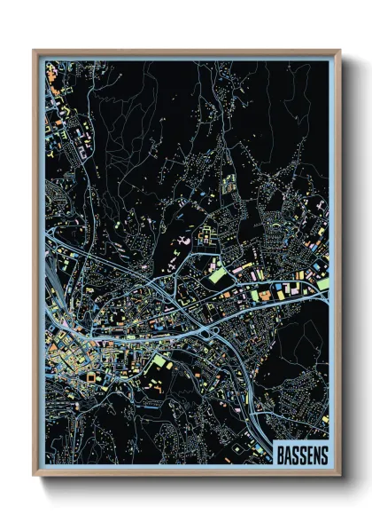 Une affiche de carte sur Bassens