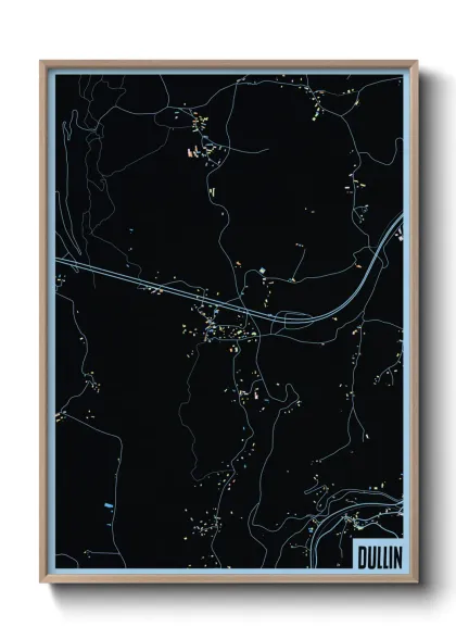 Une affiche de carte sur Dullin