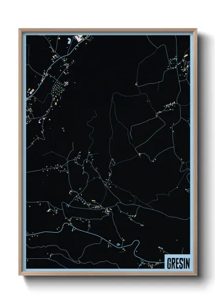 Une affiche de carte sur Gresin