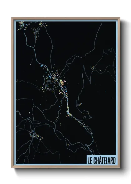 Une affiche de carte sur Le Châtelard