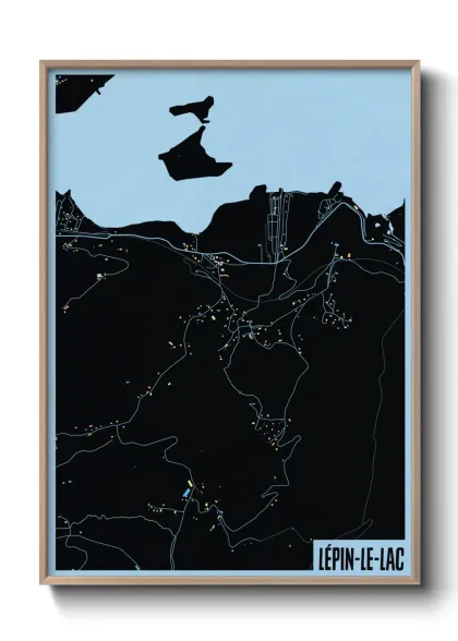 Une affiche de carte sur Lépin-le-Lac