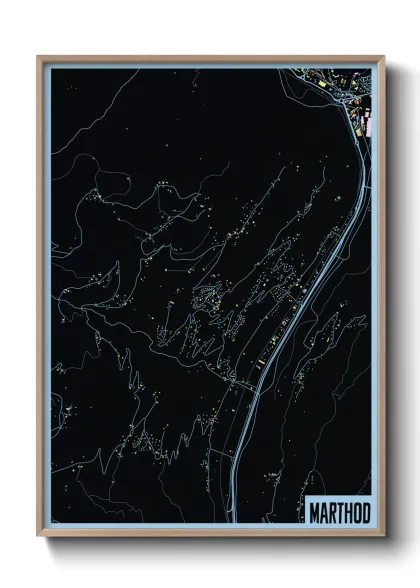 Une affiche de carte sur Marthod