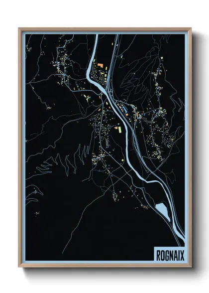 Une affiche de carte sur Rognaix