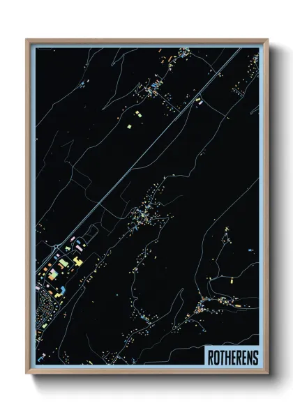 Une affiche de carte sur Rotherens