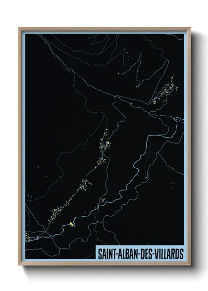 Une affiche de carte sur Saint-Alban-des-Villards