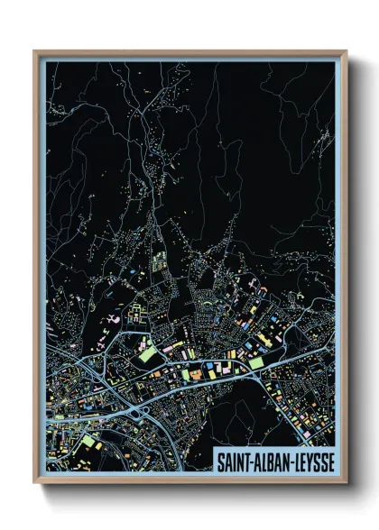Une affiche de carte sur Saint-Alban-Leysse