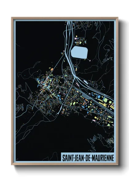 Une affiche de carte sur Saint-Jean-de-Maurienne