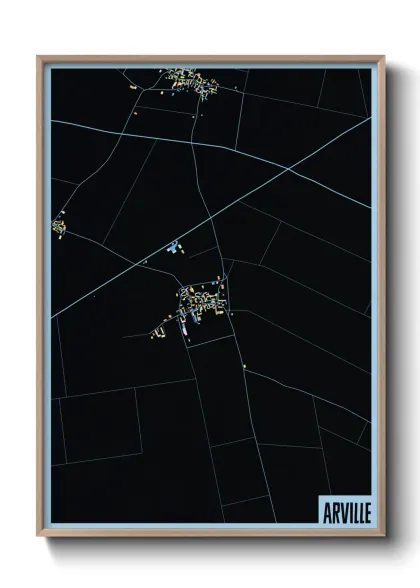 Une affiche de carte sur Arville