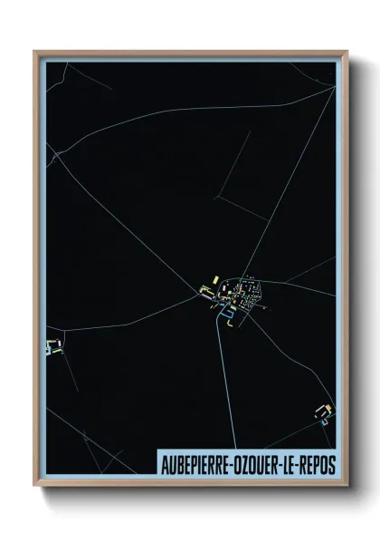 Une affiche de carte sur Aubepierre-Ozouer-le-Repos